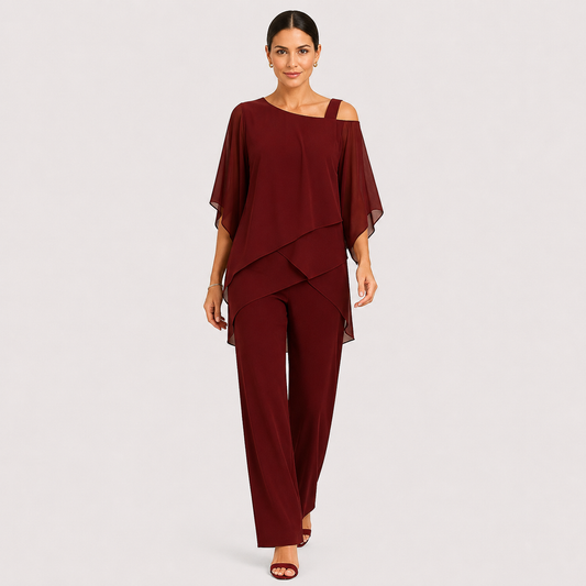 Thais | Wide-Leg Draped Formal Jumpsuit