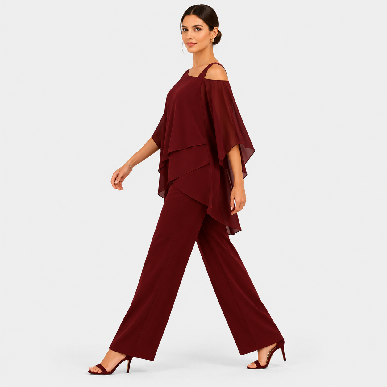 Thais | Wide-Leg Draped Formal Jumpsuit