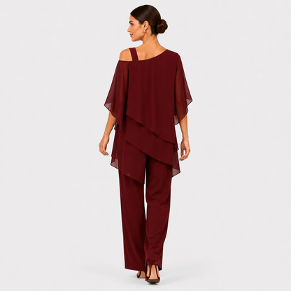 Thais | Wide-Leg Draped Formal Jumpsuit