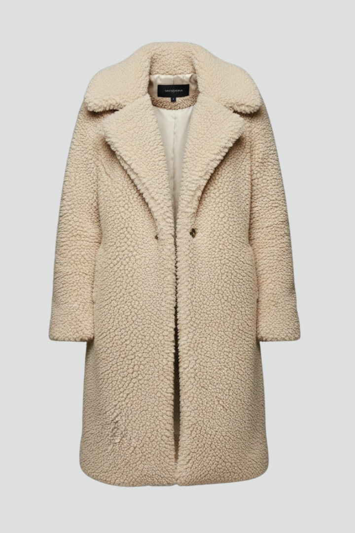 Camilla | Textured Long Teddy Coat