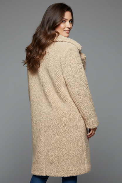 Camilla | Textured Long Teddy Coat