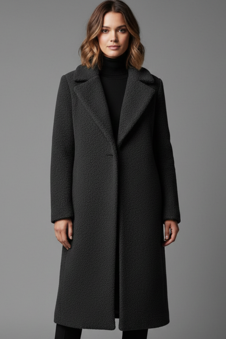 Camilla | Textured Long Teddy Coat