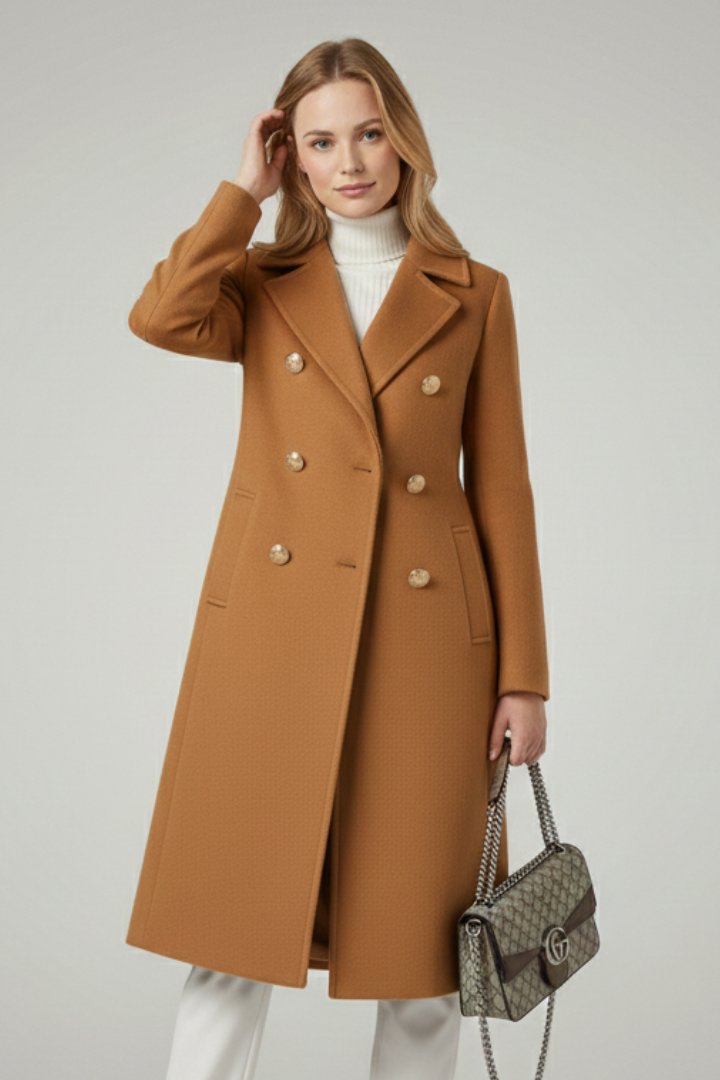 Eliane | Wool Double-Breasted Structured Coat