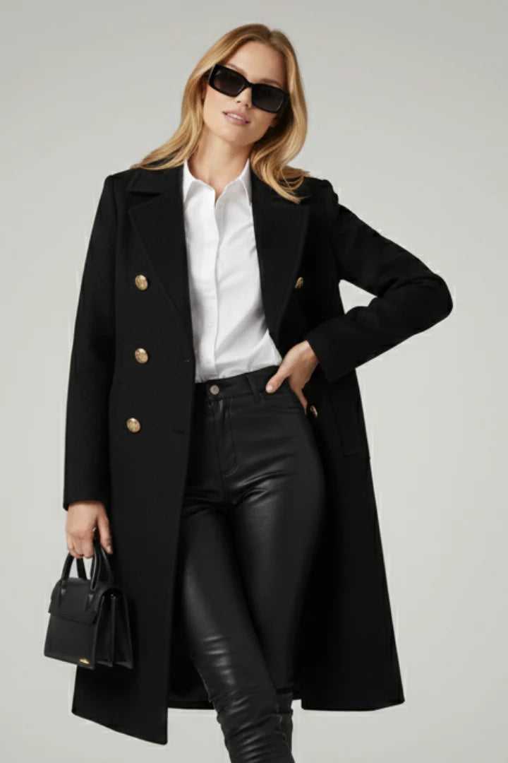 Eliane | Wool Double-Breasted Structured Coat