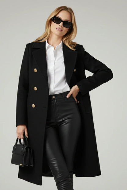 Eliane | Wool Double-Breasted Structured Coat