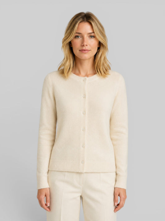 Madeleine | Relaxed Fit Wool Knit Long Sleeve Cardigan