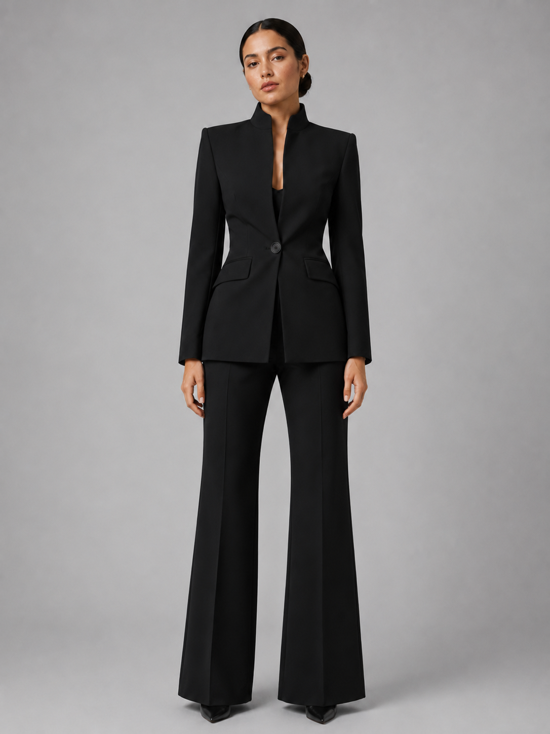 Hortense | Collarless Blazer & Wide-Leg Trouser Set