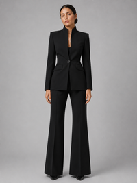 Hortense | Collarless Blazer & Wide-Leg Trouser Set
