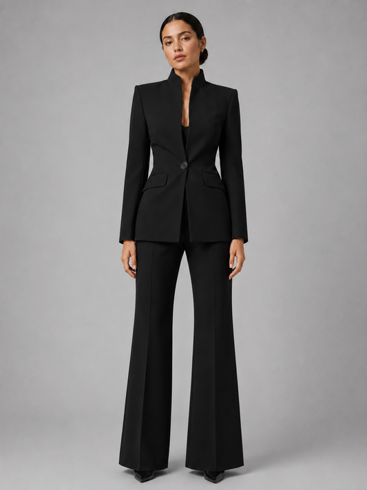 Hortense | Collarless Blazer & Wide-Leg Trouser Set