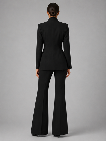 Hortense | Collarless Blazer & Wide-Leg Trouser Set