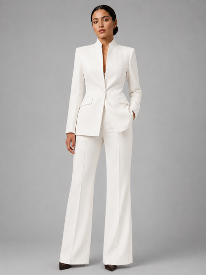 Hortense | Collarless Blazer & Wide-Leg Trouser Set