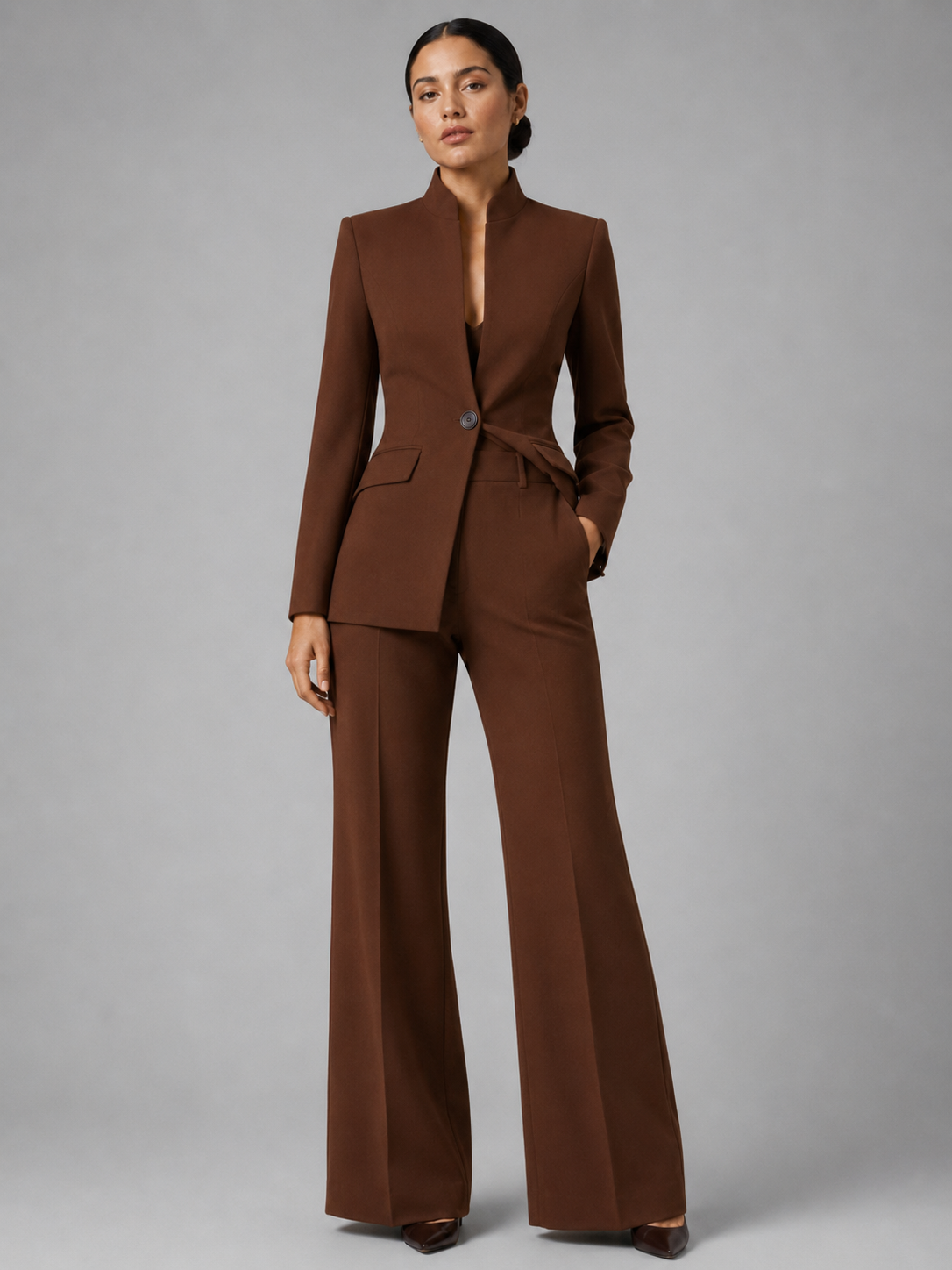Hortense | Collarless Blazer & Wide-Leg Trouser Set