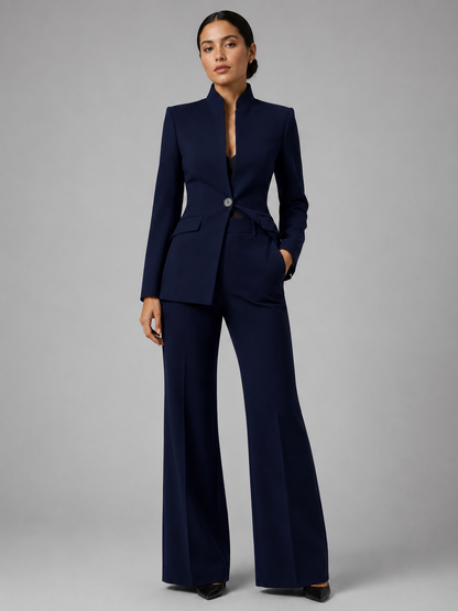 Hortense | Collarless Blazer & Wide-Leg Trouser Set