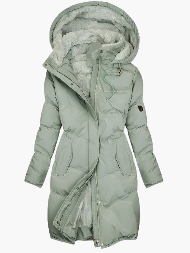Simaya | Long Quilted Hooded Winter Coat