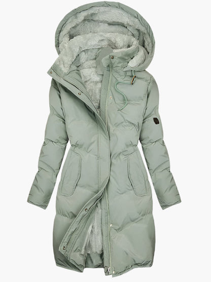 Simaya | Long Quilted Hooded Winter Coat