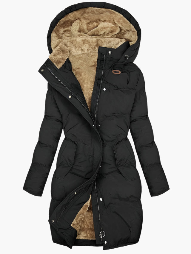 Simaya | Long Quilted Hooded Winter Coat