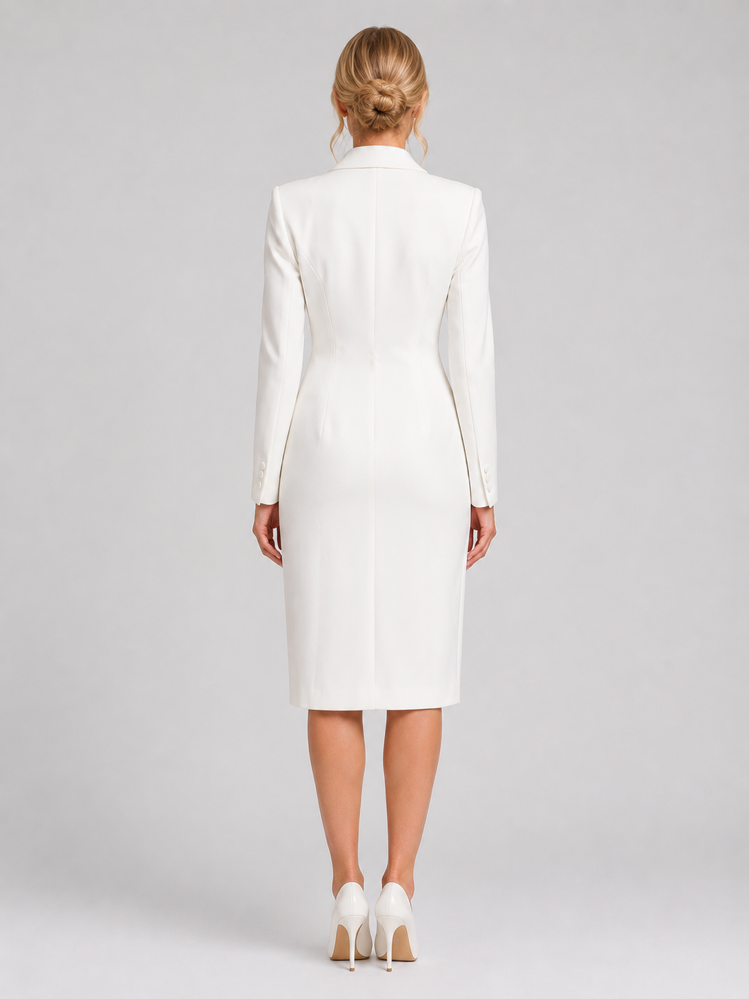 Doriane | Double-Breasted Tailored Blazer Midi Dress