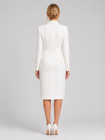 Doriane | Double-Breasted Tailored Blazer Midi Dress
