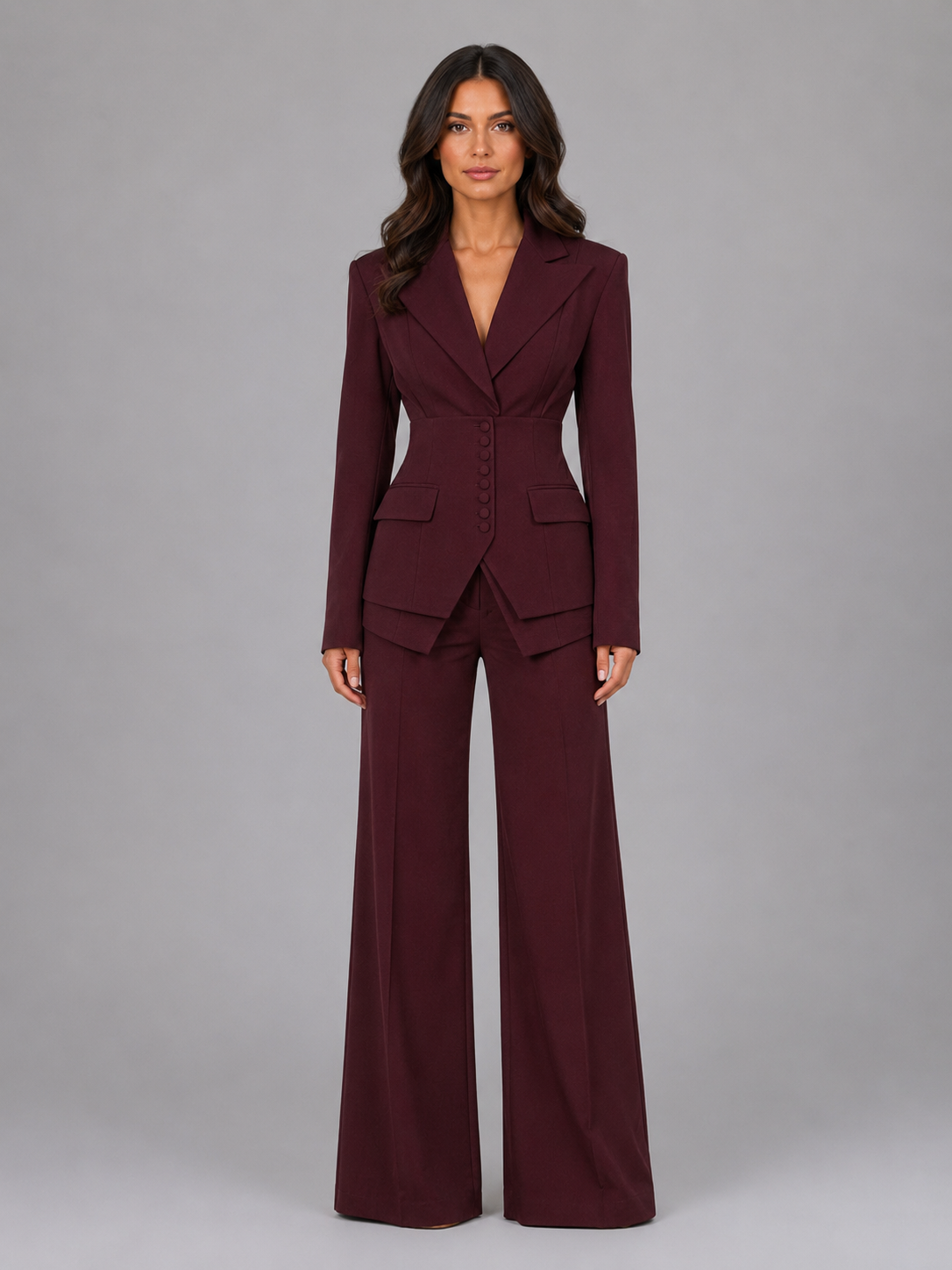 Rosette | Cinched Waist Blazer & Wide-Leg Trouser Set