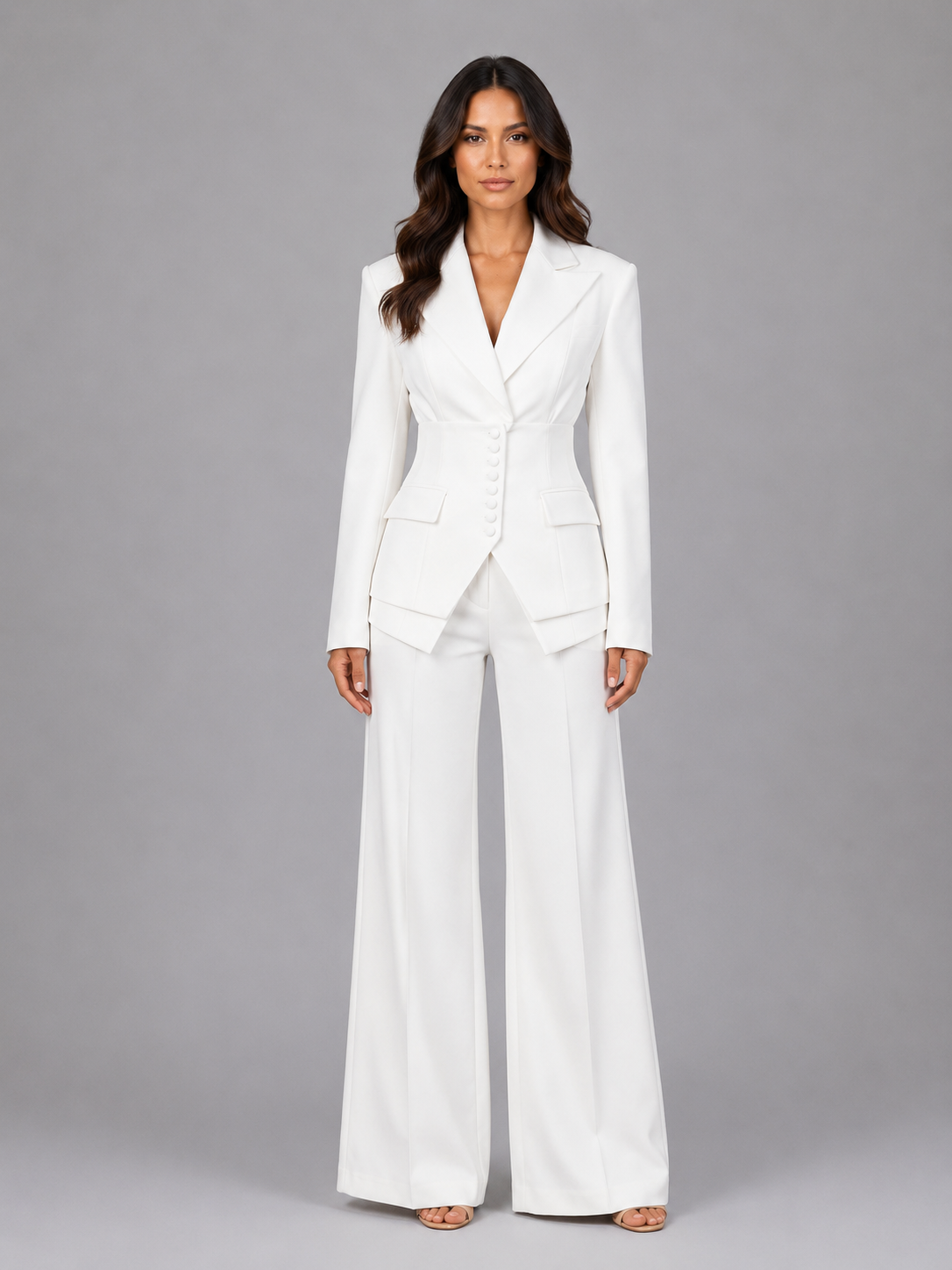 Rosette | Cinched Waist Blazer & Wide-Leg Trouser Set