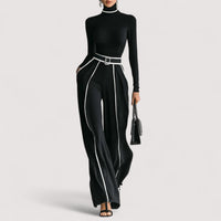 Simone | High-Neck Belted Wide-Leg Trouser Set
