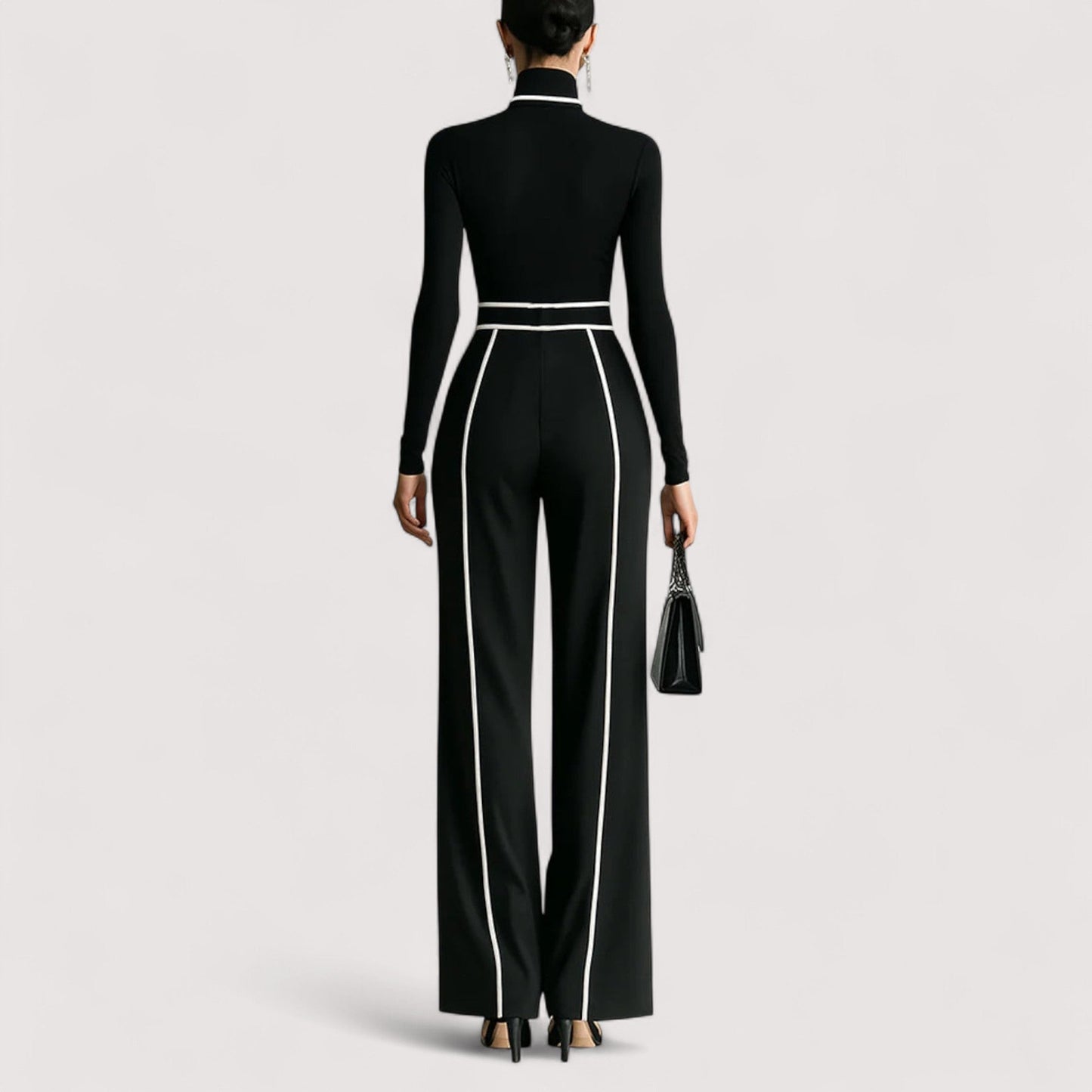 Simone | High-Neck Belted Wide-Leg Trouser Set