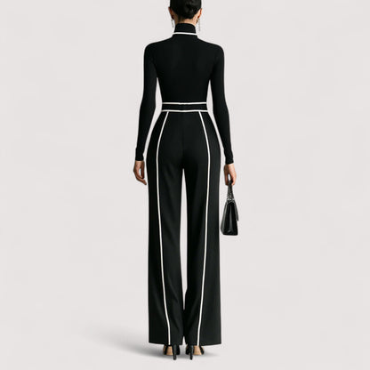 Simone | High-Neck Belted Wide-Leg Trouser Set