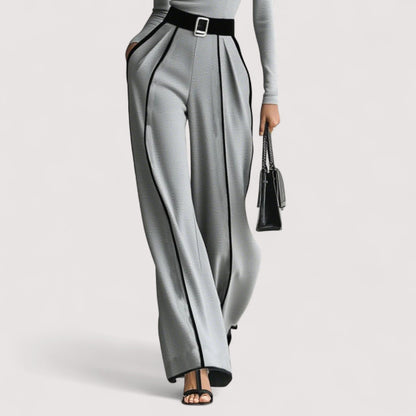 Simone | High-Neck Belted Wide-Leg Trouser Set