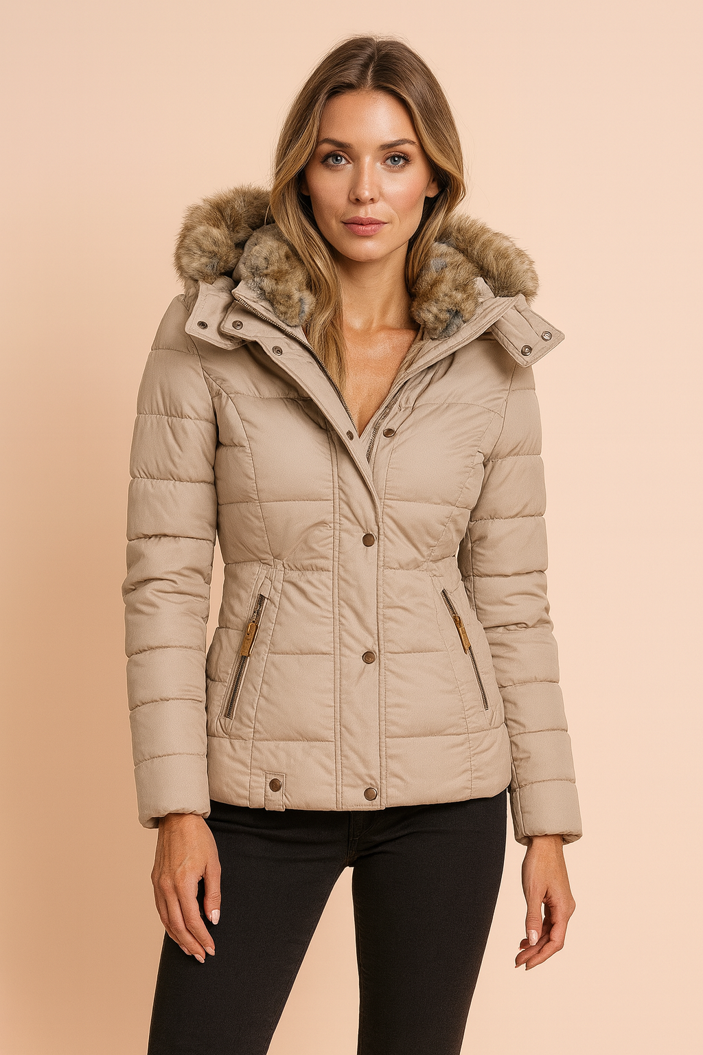 Vivienne | Fitted Hooded Puffer Jacket
