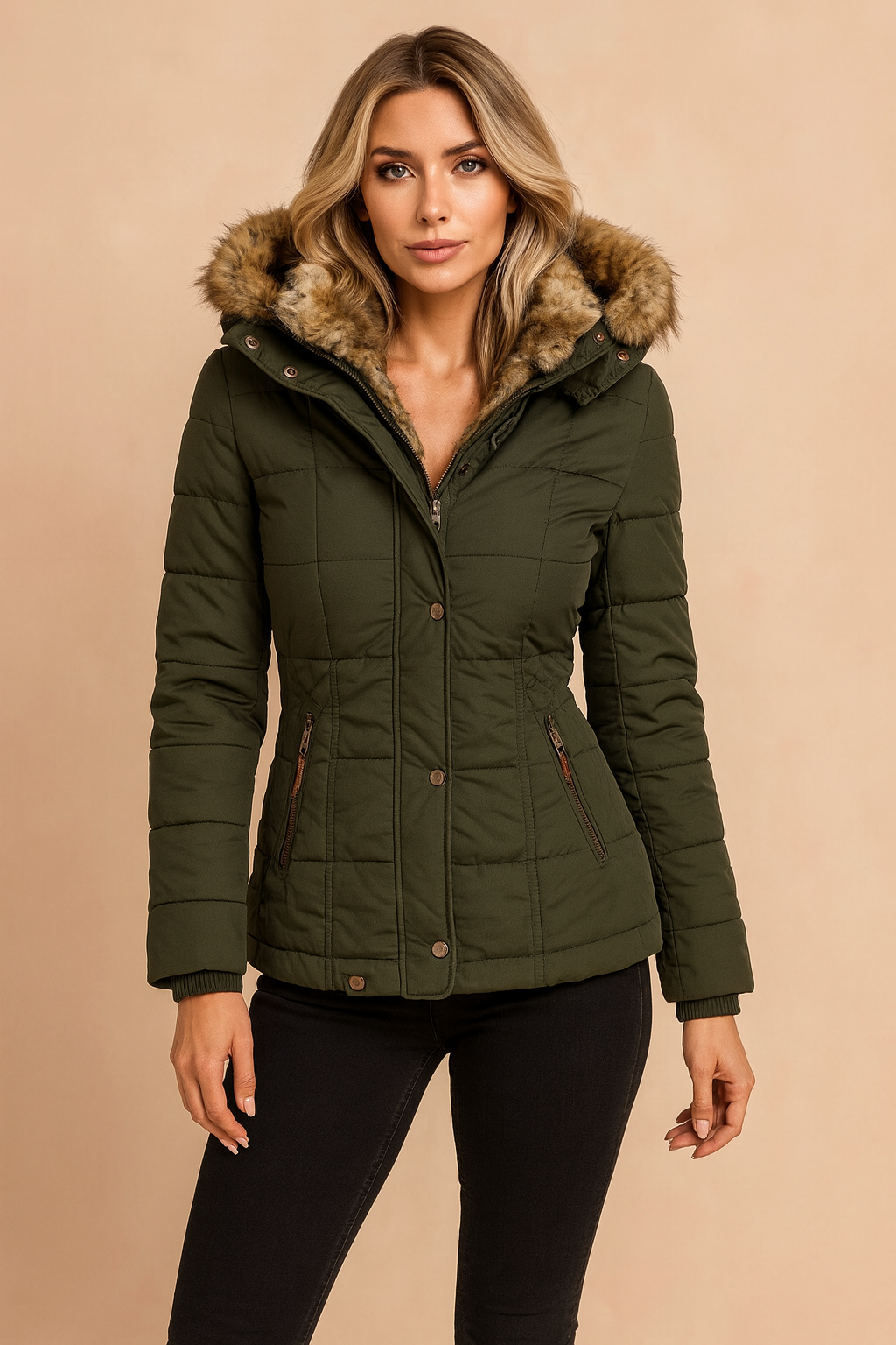 Vivienne | Fitted Hooded Puffer Jacket