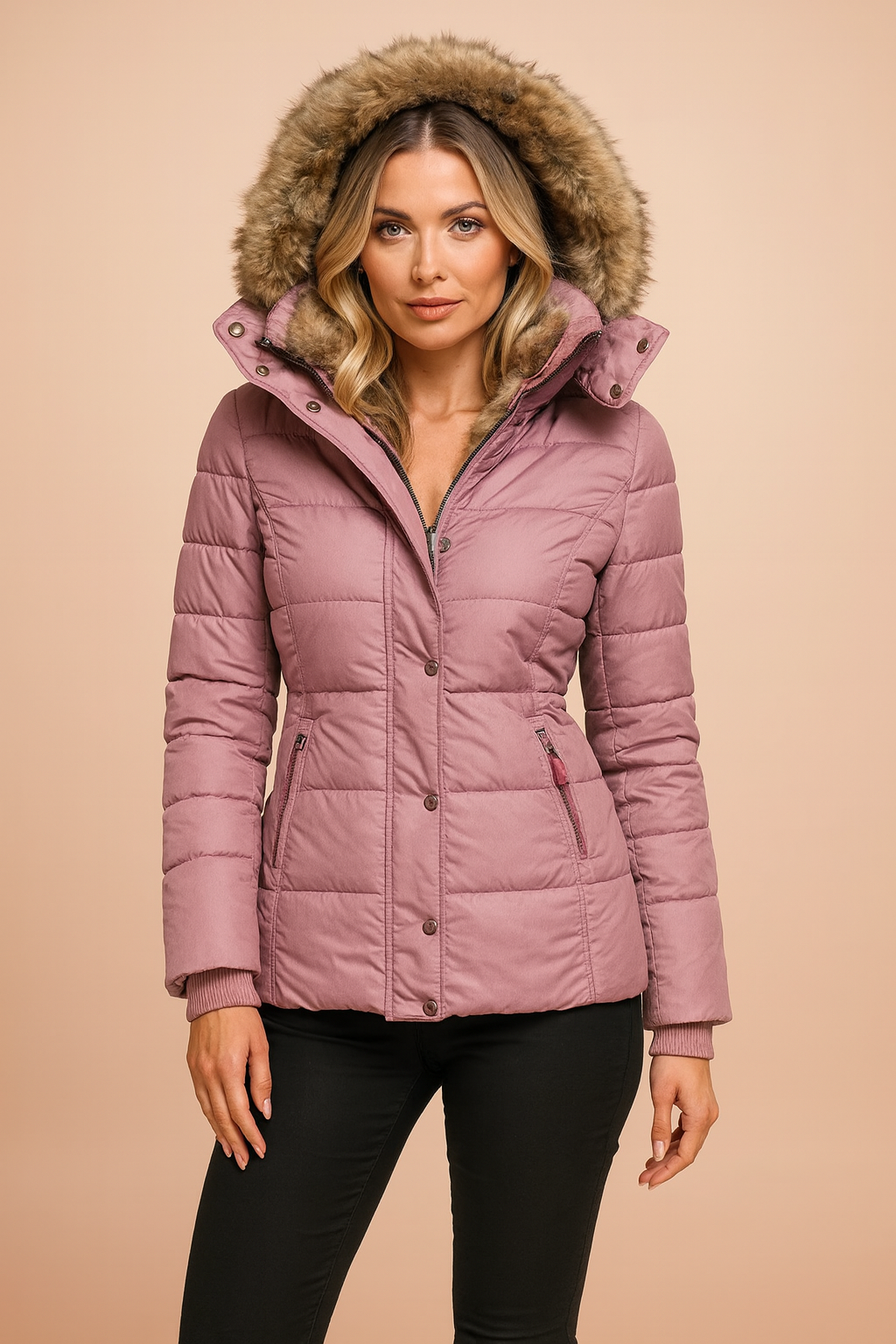 Vivienne | Fitted Hooded Puffer Jacket