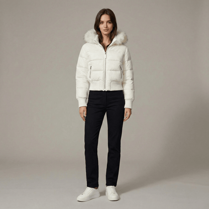 Ariana | Faux Fur Hooded Short Puffer Jacket