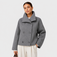 Francoise | Double-Breasted Shawl Collar Cropped Jacket