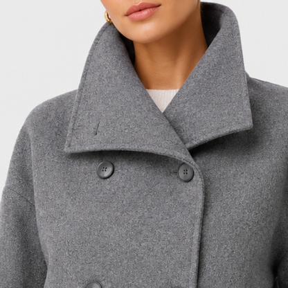 Francoise | Double-Breasted Shawl Collar Cropped Jacket