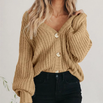 Evelyn | Chunky Knit Button Cardigan