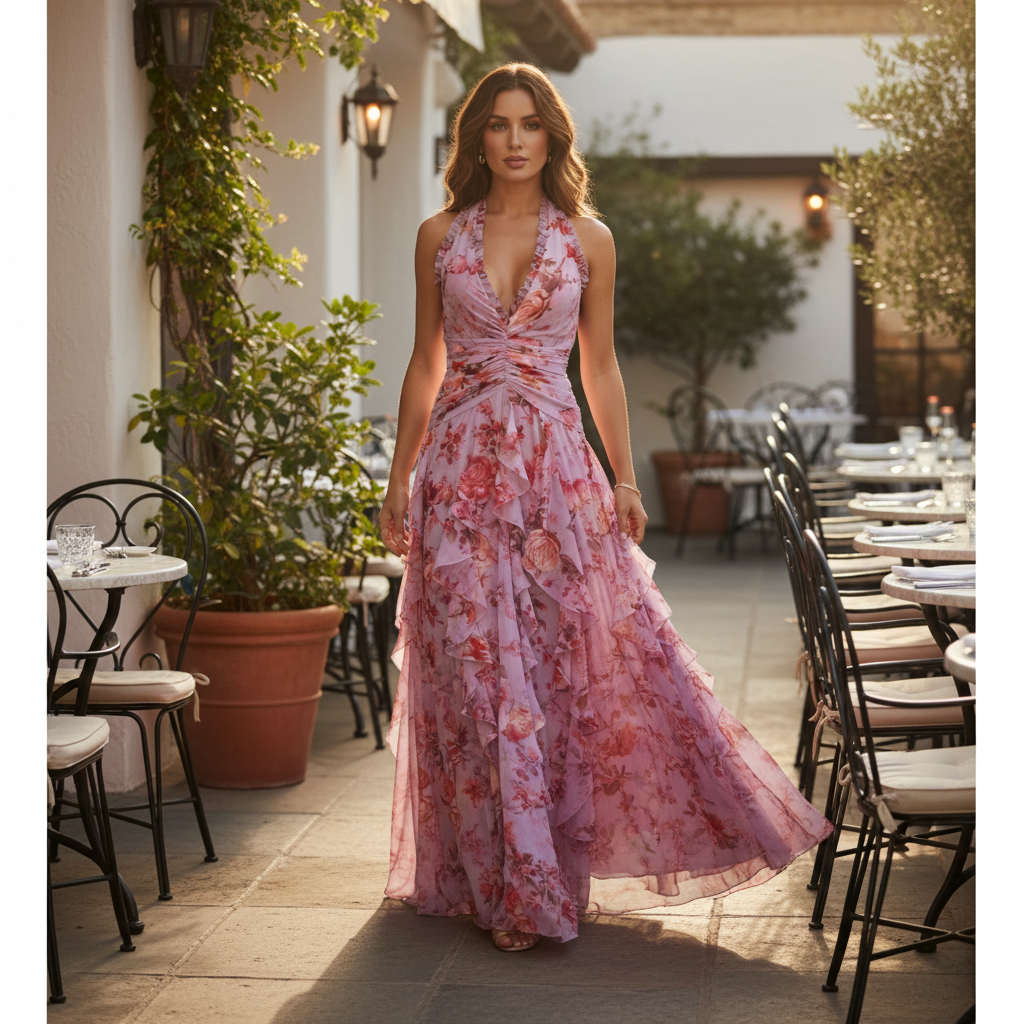 Oceane | Women's Floral Wedding Guest Maxi Dress