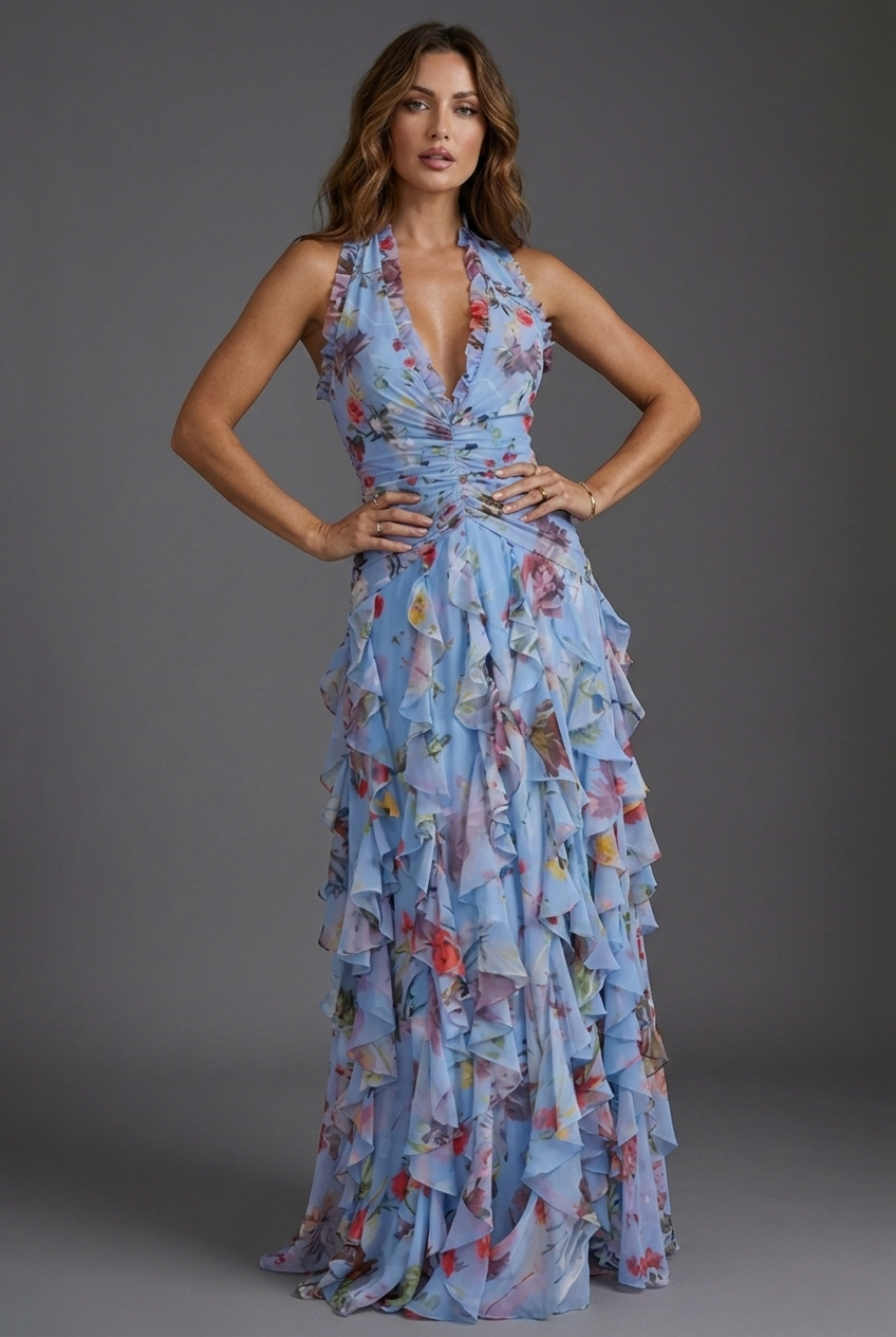 Oceane | Women's Floral Wedding Guest Maxi Dress