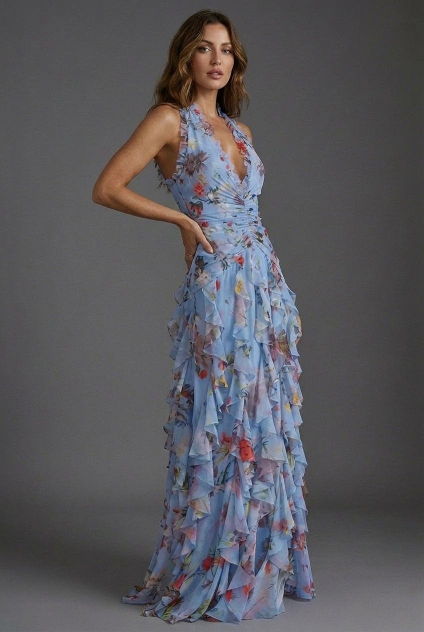 Oceane | Women's Floral Wedding Guest Maxi Dress