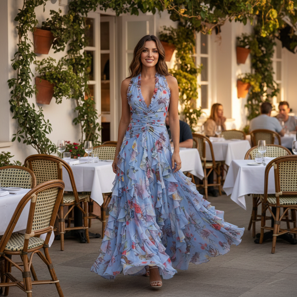 Oceane | Women's Floral Wedding Guest Maxi Dress