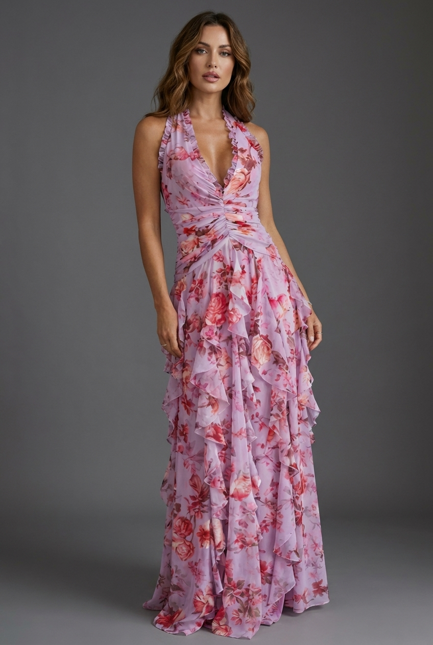 Oceane | Women's Floral Wedding Guest Maxi Dress
