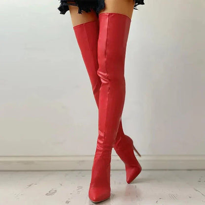 Velisse | Retro Thigh High Stiletto Boots