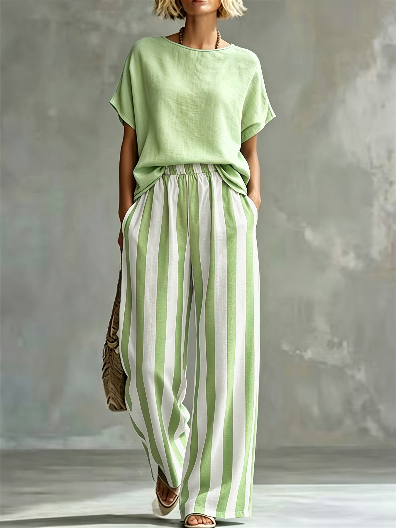 Marguerite | Women's Striped Wide Leg Co-ord Set