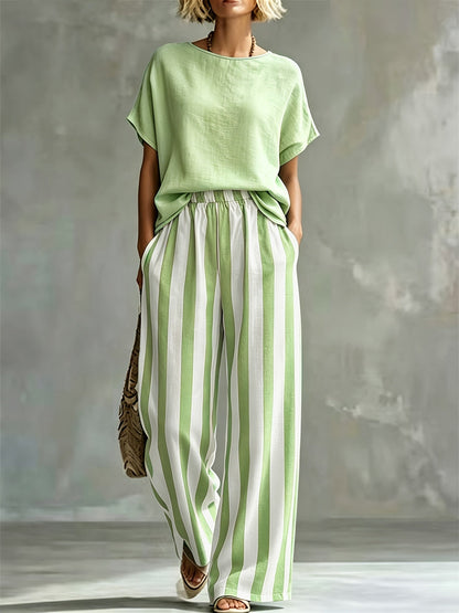 Marguerite | Women's Striped Wide Leg Co-ord Set