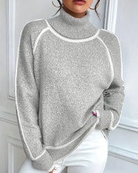 Selene | Oversized Contrast Turtleneck Sweater