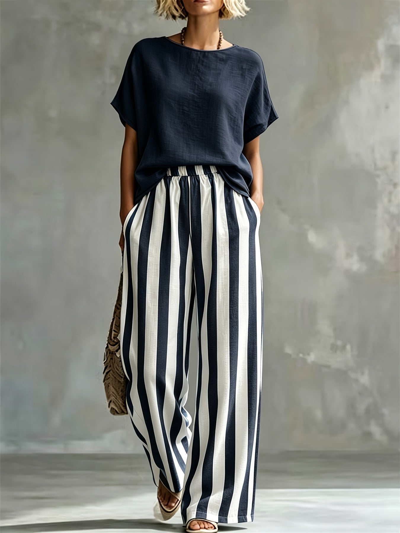 Marguerite | Women's Striped Wide Leg Co-ord Set