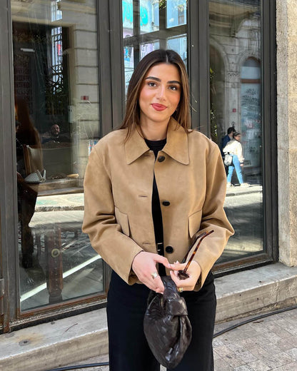 Rosine | Relaxed Suede-Effect Lapel Jacket
