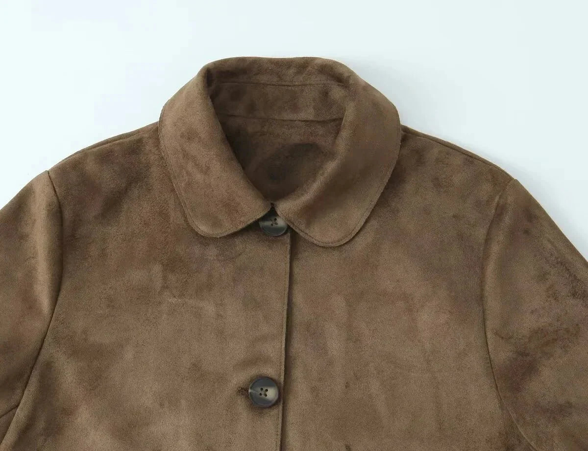 Rosine | Relaxed Suede-Effect Lapel Jacket