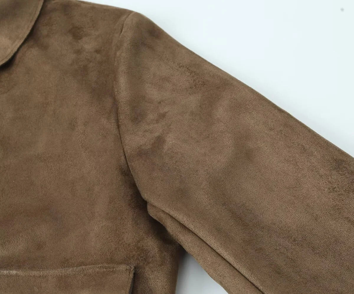 Rosine | Relaxed Suede-Effect Lapel Jacket