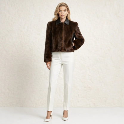 Valentina | Cropped Faux Mink Jacket
