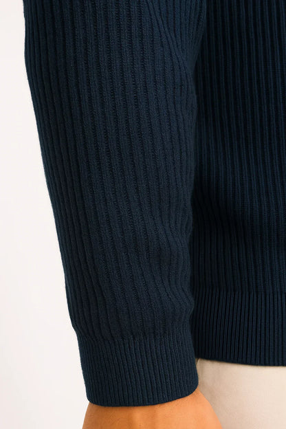 Ravien | Textured Half Zip Knit Sweater